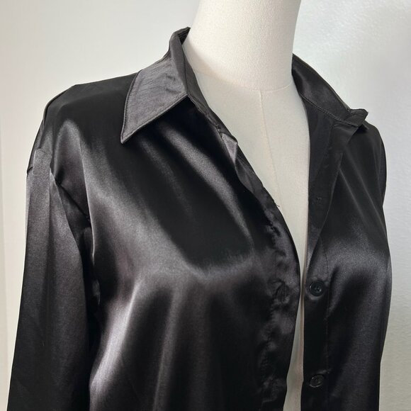 Katherine Karambelas Black Button Down Shirt - Size S - Picture 3 of 4